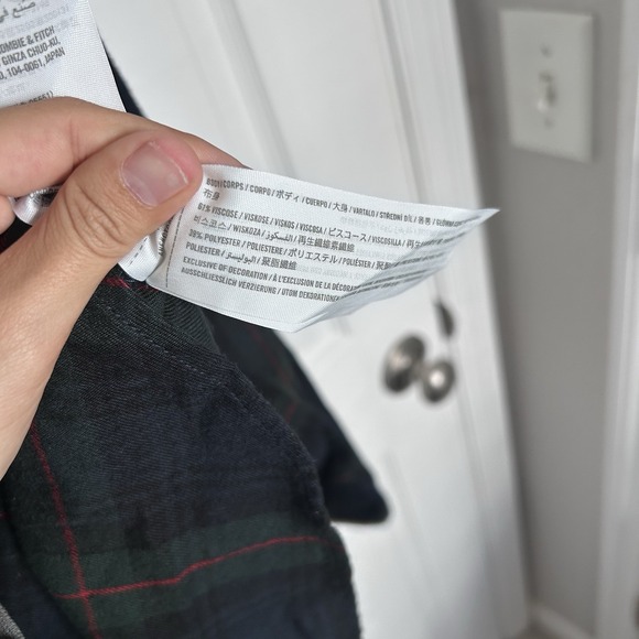 Abercrombie & Fitch A&F Women's Soft Flannel Shirt Xl Green Blue Red Plaid - Picture 4 of 9